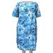 A Personal Touch Women's Plus Size Square Neck Lounging Dress - Blue Galaxy - 4X