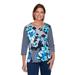 Alfred Dunner Womens Plus-Size Floral Diamond Patchwork