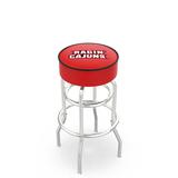 Holland Bar Stool NCAA Swivel Bar & Counter Stool Plastic/Acrylic/Metal in Red/White | 30 H x 17.5 W in | Wayfair L7C130LA-Laf