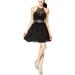 B. Darlin Womens Cutout Illusion Fit & Flare Dress black 15/16 - Juniors