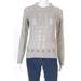 ENGLISH FACTORY Womens Eyelet Fuzzy Knit Sweater Heather Grey Size Medium