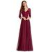 Ever-Pretty Womens Lace Empire Waist Long Formal Evening Wedding Gowns for Women 00806 Burgundy US14