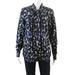 Pre-ownedTheory Womens Silk Floral Ascot Tie Neckline Long Sleeve Blouse Blue Size S