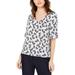 Nine West Womens Pineapple V-Neck Short Sleeves Blouse