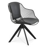 sohoConcept Zebra Sword Swivel Arm Chair Faux Leather/Upholstered in Black | 31.5 H x 24 W x 23 D in | Wayfair ZEBG-SWO-BLK-003