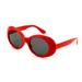 V.W.E. Vintage Sunglasses UV400 Bold Retro Oval Mod Thick Frame Sunglasses Clout Goggles with Dark Round Lens