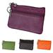 Windfall Women Genuine Leather RFID Blocking Mini Wallet Key Ring Zip Coin Purse