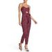 MATERIAL GIRL Womens Pink Zippered Belted Animal Print Spaghetti Strap Sweetheart Neckline Tank Cocktail Jumpsuit Size XS