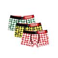 CVLIFE Mens Boys Comfort Flex Waistband Underwear Low Rise Plaid Cartoon Print Breathable Boxer Briefs Stretch Cotton Underpants 3-Pack