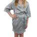 Women's Gray Silky Lace Trimmed Robe, Kimono Bathrobe, Wedding Day and Bridesmaid Robe/ size kids 10-12