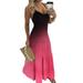 Summer Women Sleeveless Gradient Color Dress Casual Sling Swing Long Dress Bohemian Party Evening Vocation Dress Plus Size S-5XL