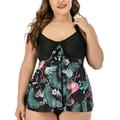 UKAP Women's Plus size Swimdress Two Piece Swimwear Swimsuit Bathing Suit Push-up Padded Bra Swim Dress Beachwear