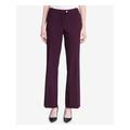 CALVIN KLEIN Womens Purple Zippered Pocketed Wide Leg Pants Size 12P