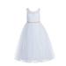 Ekidsbridal White Scoop Neck A-Line Keyhole Back Floral Lace Formal Flower Girl Dress Special Occasion Dresses Junior Bridesmaid Dress Communion Dress Baptism Dress Pageant Dresses Ballroom Gown 178