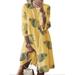 Sexy Dance Oversized Cotton Linen Dresses for Women Casual Loose Baggy Summer Beach Sundress O-neck Vintage Swing Dress Ladies Boho Floral Printed T Shirts Dress