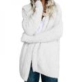 Sebbolt Fashion Autumn Winter Long Sleeve Loose Hooded Coat Blends for Women Cardigan Solid Color Sweater Coat