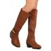 New Women Nature Breeze Cortez-01KH Knee High Wraparound Chunky Heel Riding Boot