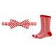 Jacob Alexander Christmas Candy Cane Red White Stripe Men's Pre-Tied Banded Bow Tie and Socks Set