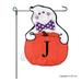 JEC Home Goods Ghost Pumpkin 2-Sided Polyester 18" x 13" Garden Flag in Red/Indigo | 18 H x 12.5 W in | Wayfair GF30003-J