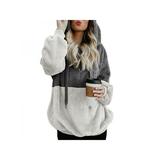 Womens Fleece Fluffy Teddy Bear Long Sleeve Sweater Jumper Casual Pullover Tops