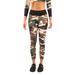 Savoy Active SA-XIALEG7307-BRN-GRN-M Virginia Camouflage Workout Leggings for Women, Brown & Green - Medium