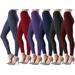 LMB Lush Moda Women's Leggings Basic Polyester - Extra Buttery Soft in Variety of Colors for Casual Wear, Lounging, Yoga, Exercise, Layering 6-Pack (Black-Brown-Burg-Charcoal Grey-Navy-Purple) XS - L