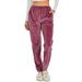 FOCUSSEXY Womens Velvet Pants Active Yoga Sweatpants Casual Plush Yoga Jogger Pant Warm Sweatpants Velour Track Pants Soft Breathable Yoga Pants Winter Sweatpants