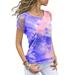 Short Sleeve Casual Tops for Women Summer Floral Printed Cold Shoulder Casual Loose Summer T Shirt Blouse Tops Blouses High Low Tunic Top Floral Print Baggy Vest Shirts S-5XL