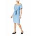 NEW Women's Thalia Sodi Off-The-Shoulder Tie-Waist Dress Chambray Size Small