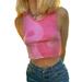 Gupgi Women 'S Rib-Knit Sleeveless Crop Top Round Neck Colorful Cami Tanks