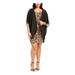 Love Squared Womens Plus Animal Print Chiffon Jacket Dress