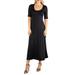 24seven Comfort Apparel Womens Casual Maxi Dress With Sleeves, R011680, Made in USA