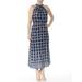 MAISON JULES Womens Navy Printed Halter Maxi Dress Size: XS