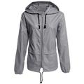 JANDEL Thin Section Ladies Waterproof Clothingï¼Œ Hooded Drawstring Outdoor Hiking Rain Jacket