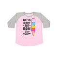 Inktastic Life is Short Eat More Ice Cream Tween Short Sleeve T-Shirt Unisex Pink and Heather M