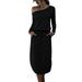 Autumn Long Sleeve Pocket Overalls Dress for Womens Casual Loose Shirts Dress Stylish OL Midi Long Dress Ladies Lace Up Waist Wrap Dress