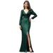 Ever-Pretty Womens Elegant V-Neck Formal Evening Party Dresses for Women 00824 Dark Green US10