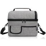 PuTwo Insulated Lunch Bag 8L Leakproof Lunch Bag for Adults Lunch Bag for Kids Women Men Lunch Boxes Picnic Bags Lunch Cooler Bag Meal Prep Bag Bento Box Lunch Tote for Camping Travel - Grey