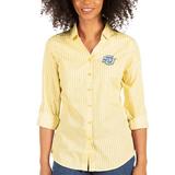 Southern University Jaguars Antigua Women's Structure Button-Up Long Sleeve Shirt - Gold/White