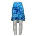 Isaac Mizrahi Live! Women's Shorts Sz L Floral Print Knit Skort Blue A355012