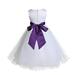 Ekidsbridal White Tulle Rattail Edge Sequin Sash Flower Girl Dresses Pageant Dress Ballroom Gown Junior Bridesmaid Dress Birthday Girl Dress Baptism Dress Communion Dress Wedding Tulle Dress 829mh