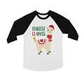 Christ Llamas Funny BKWT Kids Baseball Shirt X-mas Gift