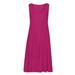 Sexy Dance Women Crew neck Plain Smock Dress Ladies Summer Sleeveless Loose Frill Midi Dress Ladies Summer Casual T Shirt Dresses Tank Top Swing Dress