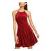 Rosie Harlow Womens Red Printed Spaghetti Strap Jewel Neck Mini Trapeze Party Dress Size XS
