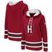 Harvard Crimson Colosseum Women's Striped Lace-Up Pullover Hoodie - Crimson