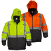 Hi-Vis Class 3 Safety Jacket Neon Reflective Weather Resistant Road Coat zipper,Yellow,3XL