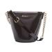 DKNY Kim Snake-Embossed Chain Leather Bucket Bag