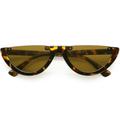 Extreme Semi Rimless Cat Eye Sunglasses Neutral Colored Lens 55mm (Tortoise / Brown)