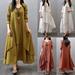 Women Maternity Dress Long Sleeve Vintage Dress Double Layers Loose Dress