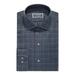 CLUBROOM Mens Blue Check Collared Classic Fit Wrinkle Resistant Dress Shirt 16- 34/35